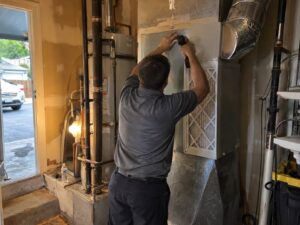Installing a whole-home HEPA bypass air cleaner in Air Purifiers by 7th Degree Heating and Air