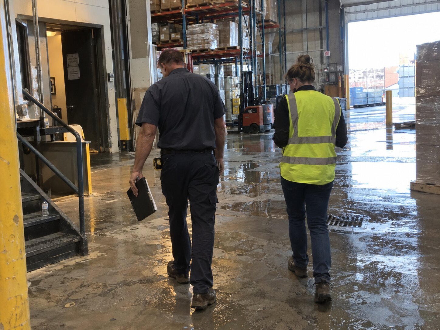 Walking a commercial water loss with a property manager by 7th Degree Heating and Air