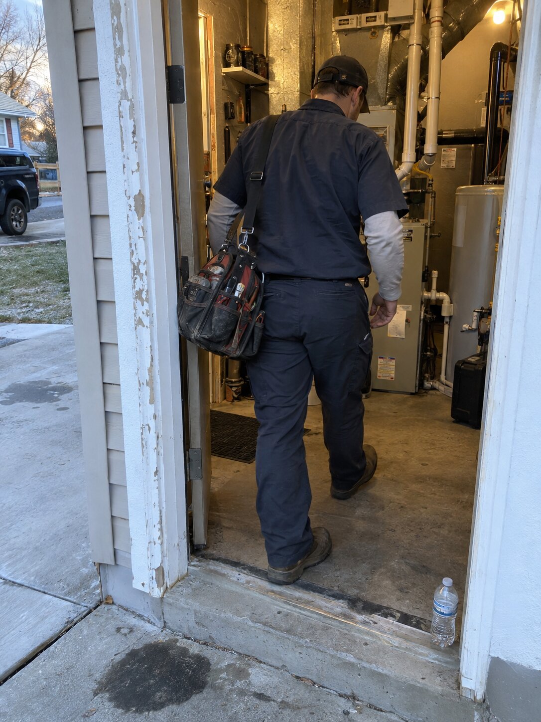 Residential HVAC service call arrival in Maintenance by 7th Degree Heating and Air