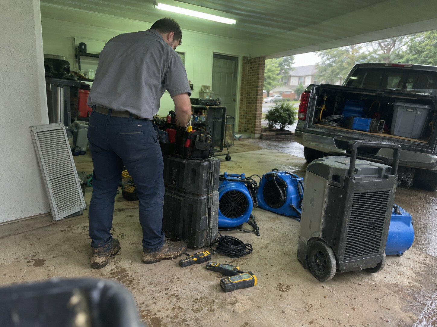 Staging equipment before a service day in Ac Compressor Repair by 7th Degree Heating and Air