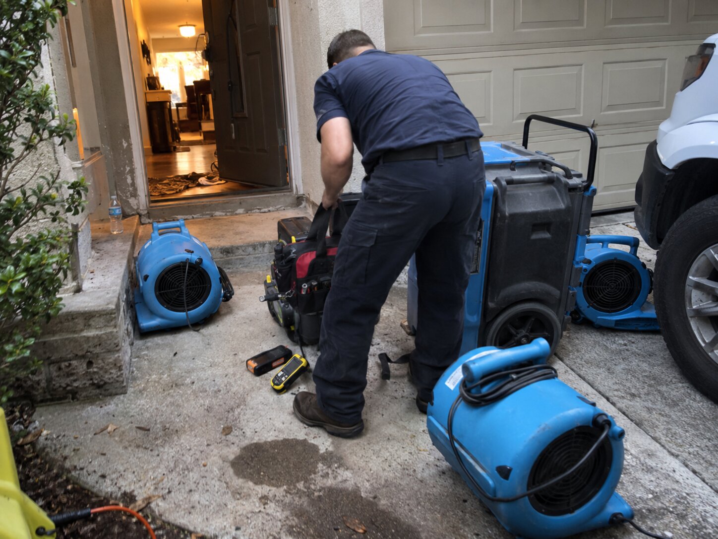 Staging equipment before a service day in Installation by 7th Degree Heating and Air