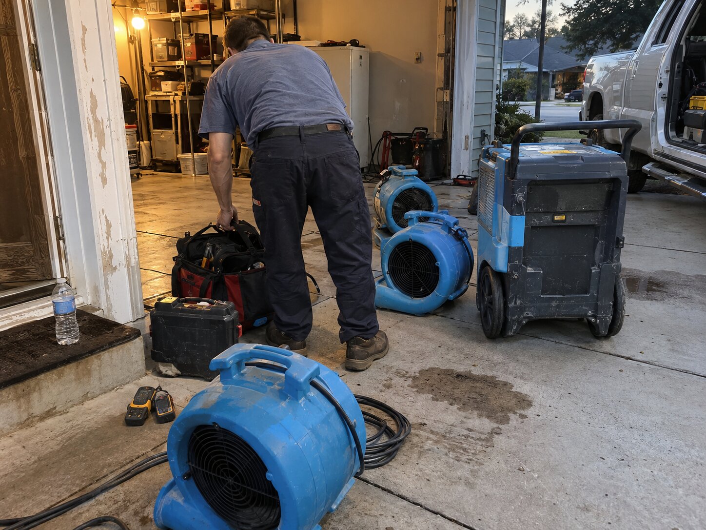 Staging equipment before a service day in Maintenance by 7th Degree Heating and Air
