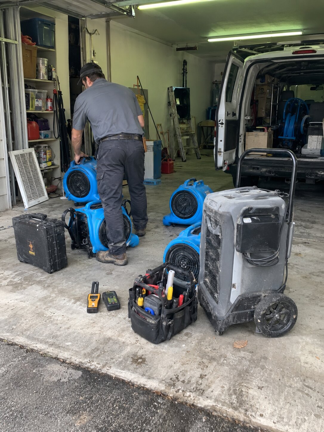 Staging equipment before a service day by 7th Degree Heating and Air
